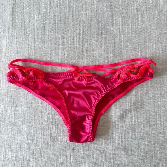 Rare Discontinued NWT Agent Provocateur Lori Hot Pink Satin Brief SZ 1